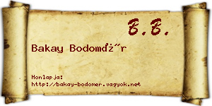 Bakay Bodomér névjegykártya